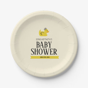 Gummi Duck Gender Neutral Paares Baby Dusche Pappteller