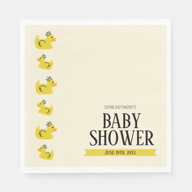 Gummi Duck Gender Neutral Paares Baby Dusche Serviette (Vorderseite)