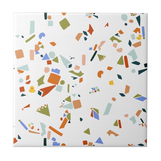 Gummi Duck hell, modern , Terrazzo Muster Fliese (Vorderseite)