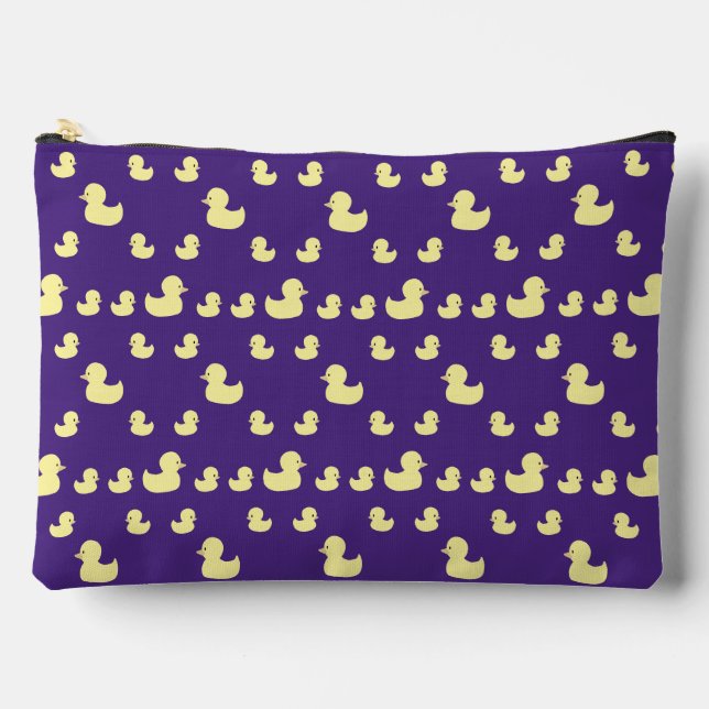 Gummi Duck Muster Lila große Zipper Pouch Zubehörtasche (Vorderseite)