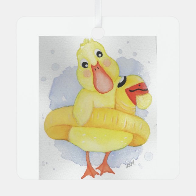 Gummi Duck Ornament Aus Metall (Vorderseite)