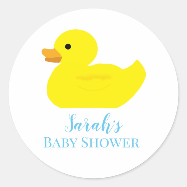 Gummi Duck Party Babydusche BABY Stickers (Vorderseite)