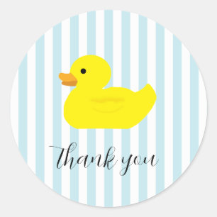 Gummi Duck Party Blue Strip Runder Aufkleber