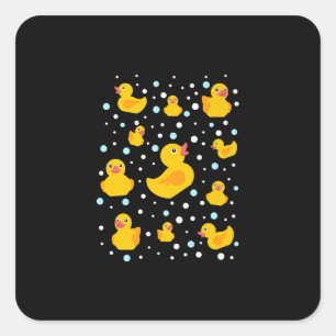Gummi Duck Print Quadratischer Aufkleber