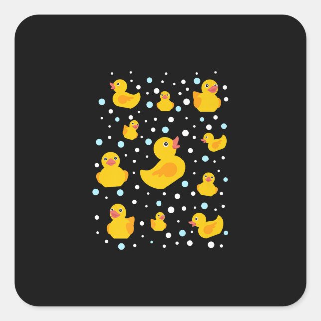 Gummi Duck Print Quadratischer Aufkleber (Vorderseite)