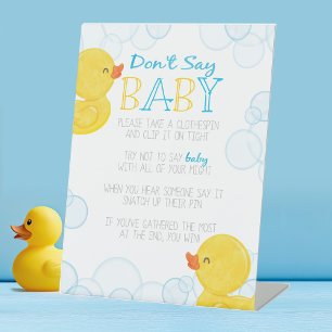 Gummi Duck Say Baby Shower Game nicht Sockelschild