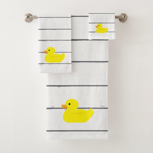 Gummi Duck Shiplap Malerei Badehandtuch Set (Insitu)