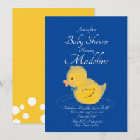 Gummi Duck Wasserfarbene Babydusche Einladung