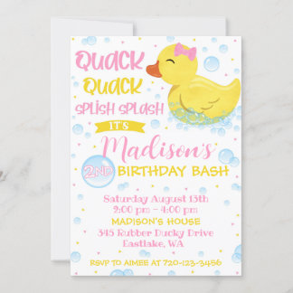 Gummi Duckie Birthday Einladung, Gummi Ducky Einladung