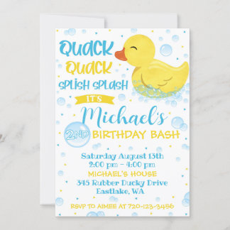Gummi Duckie Birthday Einladung, Gummi Ducky Einladung
