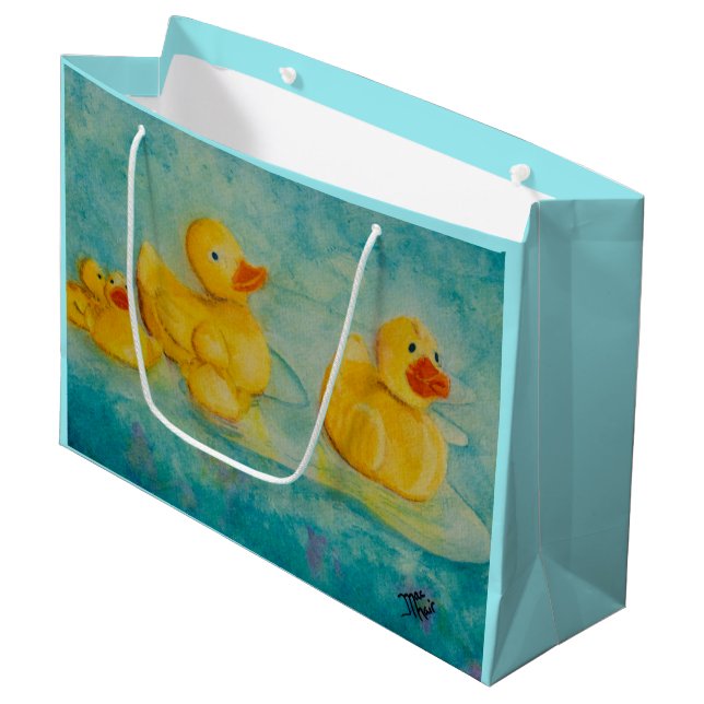 Gummi Duckie große Geschenktasche Geschenktüte (Vorderseite Schrägansicht)