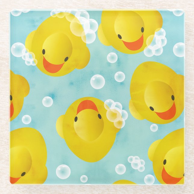 Gummi Ducks Bath Pattern Glasuntersetzer (Vorderseite)