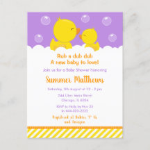 Gummi Ducky Baby Dusche Gelb und Lila