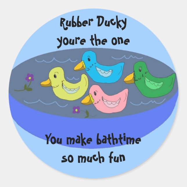 Gummi Ducky - Bathtime-Aufkleber Runder Aufkleber (Vorderseite)