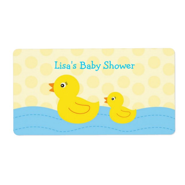 Gummi Ducky Duck Wasser Flaschen Aufkleber Etikett (Vorne)