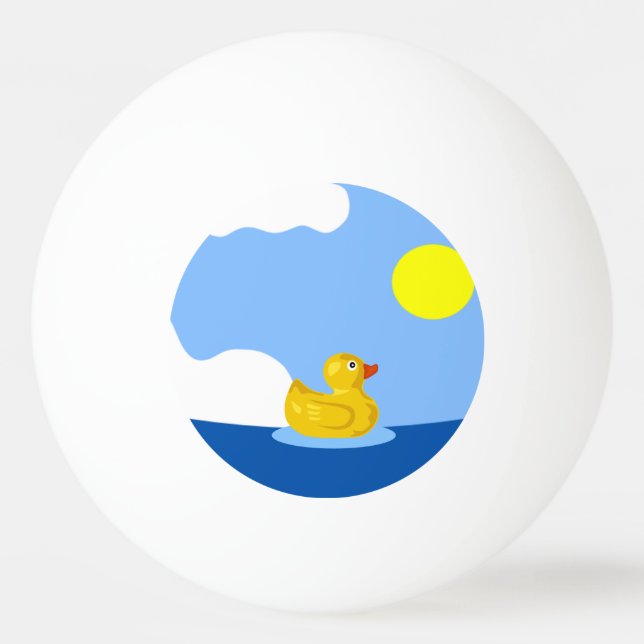 Gummi Ducky geht zum Schwimmen Tischtennisball (Rückseite)