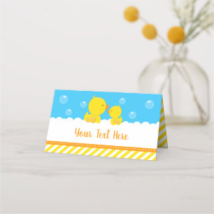Gummi Ducky Gelb und Blue Baby Dusche Platzkarte