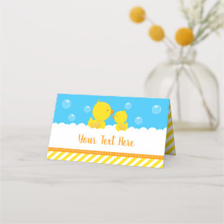 Gummi Ducky Gelb und Blue Baby Dusche Platzkarte