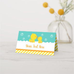 Gummi Ducky Gelb und Green Baby Dusche Platzkarte
