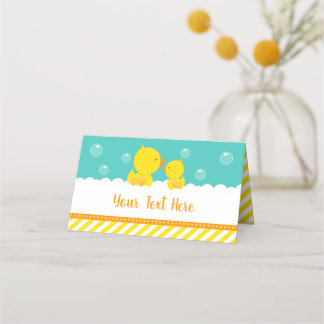 Gummi Ducky Gelb und Green Baby Dusche Platzkarte