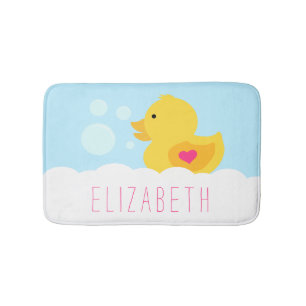Gummi Ducky mit rosa Herz Badematte