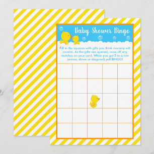 Gummi Ducky Yellow and Blue Baby Shooting Bingo Einladung