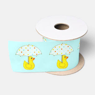 Gummi-Enten-Baby-Entchen-Regenschirm-Satinband Satinband