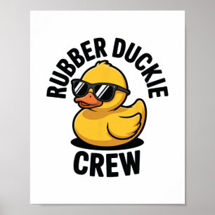 Gummi-Enten-Crew-Boot Ponton Lustige Gummiente  Poster