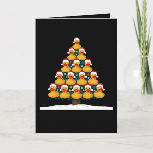 Gummi-Enten-Santa-Hut-Weihnachtsbaum-Xmas-Urlaub Karte