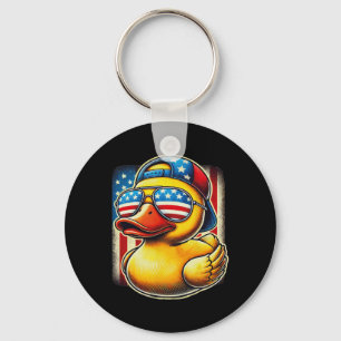 Gummi-Enten-Shirt USA-Flagge Geschenk Lustige Entc Schlüsselanhänger
