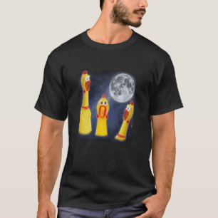 Gummi-Hühnchen-Spielzeug Mond 3 Heulend bei Mond L T-Shirt