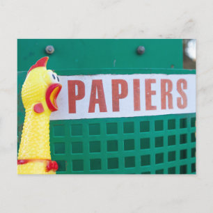 Gummi-Hühner-Mülleimer Postkarte