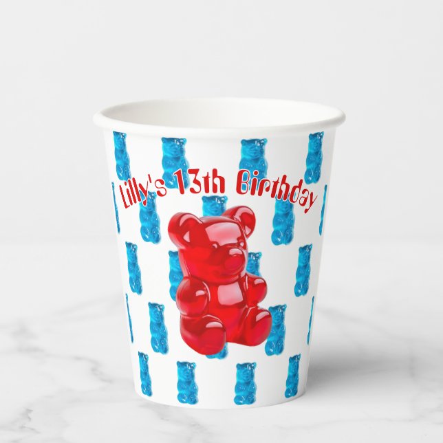 Gummi-Jelly  Pappbecher (Vorderseite)