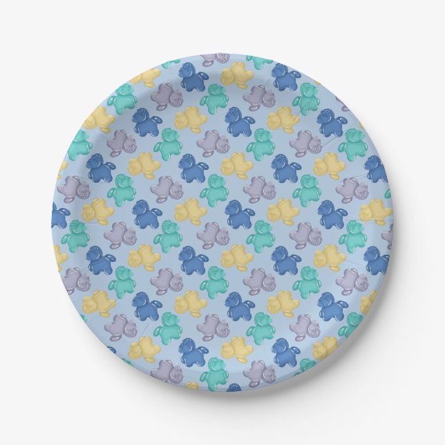 Gummi-Pferde Glacial Berry Blue Pappteller  (Vorderseite)