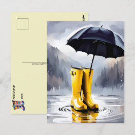 Gummi-Regenstiefel, Postkreuz, Postkarte, Postkart Postkarte