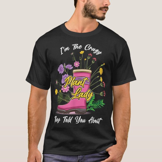 Gummi Stiefel Wildblumen Funny, ich bin die verrüc T-Shirt (Vorderseite)