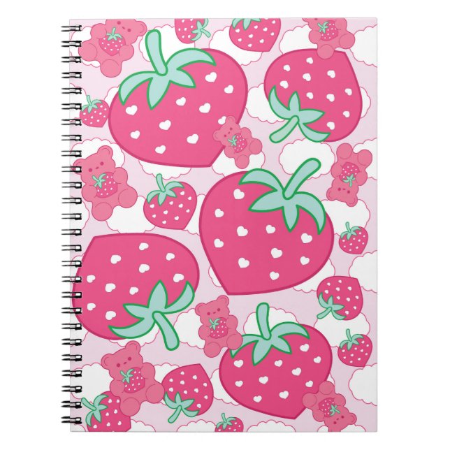 Gummi Sweet Strawberry Heart Notebook Notizblock (Vorderseite)