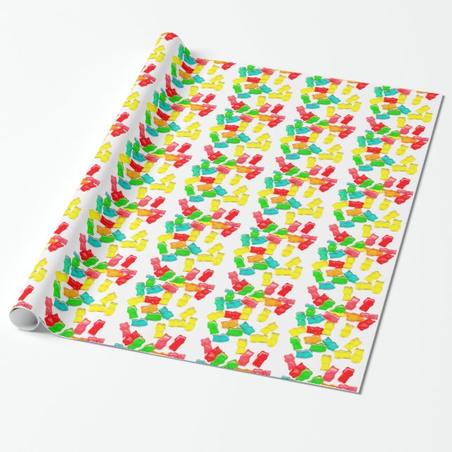 Gummiartige Bären Geschenkpapier (Ungerollt)