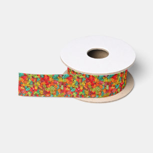 Gummiartiger Bär 1,5" weit Satin-Band, 2 Satinband