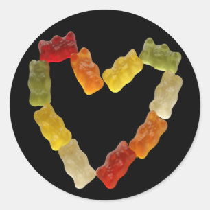 gummiartiges Herz Runder Aufkleber