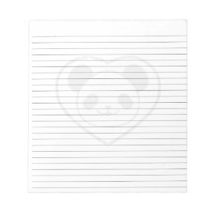 Gummibaby-Panda-Bär und herzförmig liniert Notizblock