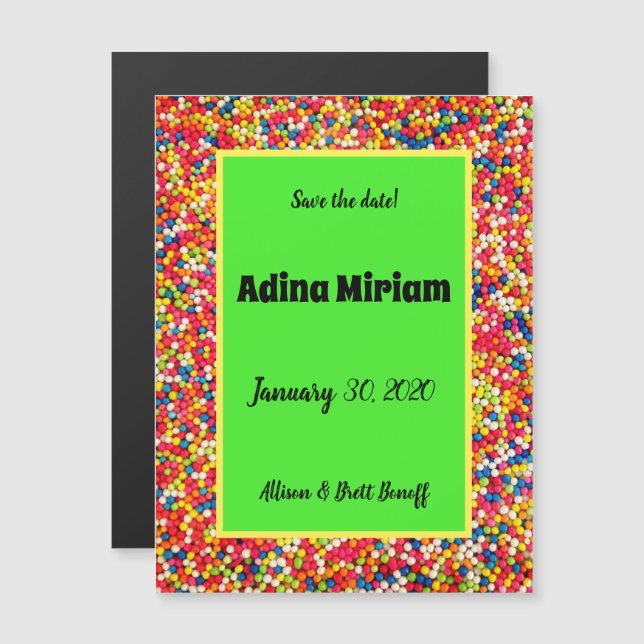 Gummibälle retten Datums-Magnet Magneteinladung (Vorne/Hinten)