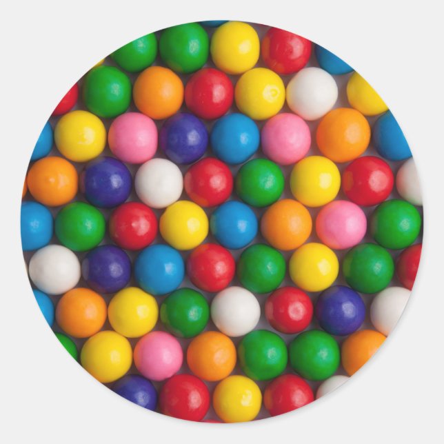 Gummibällen Runder Aufkleber (Vorderseite)