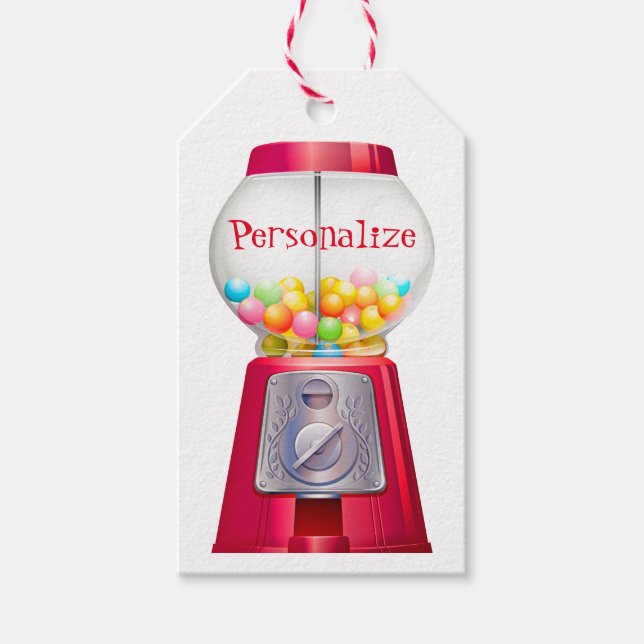 Gummiballenblase Vintag niedlich Geschenkanhänger (Vorderseite)