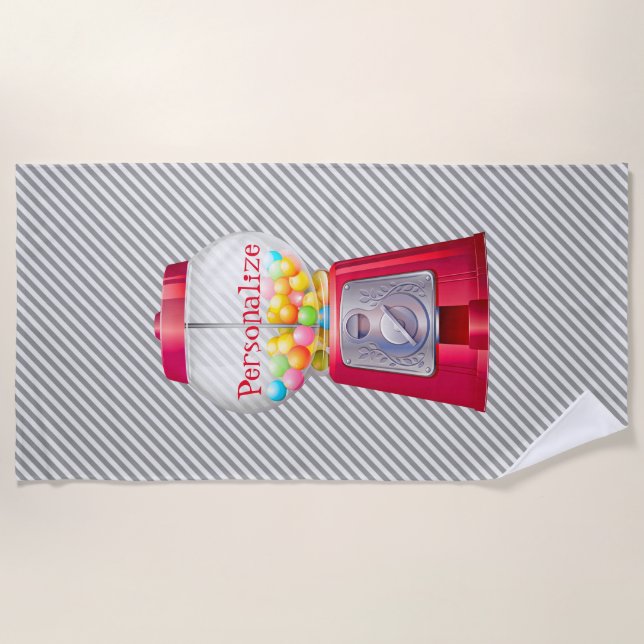 Gummiballenblasenlegum, Vintag, niedlich gestriche Strandtuch (Vorderseite)