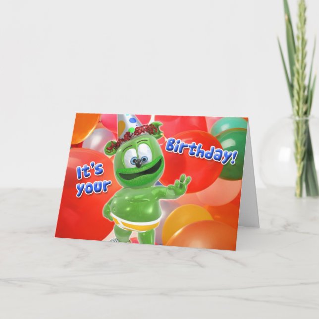 Gummibär Birthday Balloon Card Karte (Vorderseite)