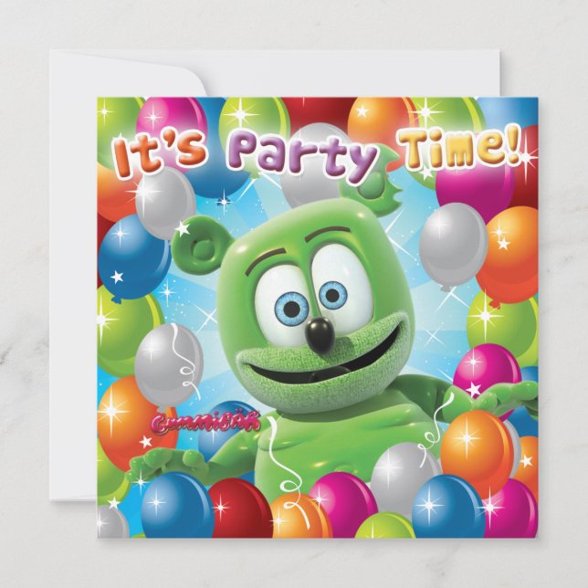 Gummibär (der gummiartige Bär) Party Einladung (Vorderseite)