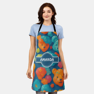 Gummibär florales Personalisiertes Muster Schürze