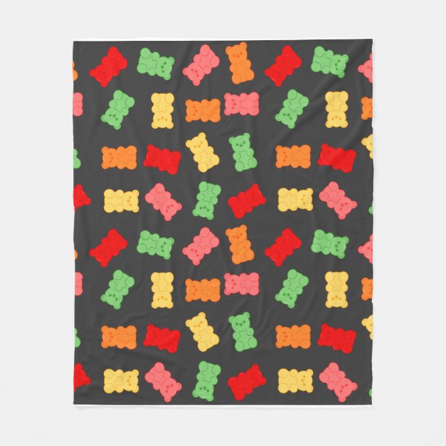 Gummibärchen-Geschenkpapier Fleecedecke (Vorderseite)