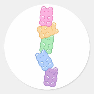 Gummibärchen  runder aufkleber